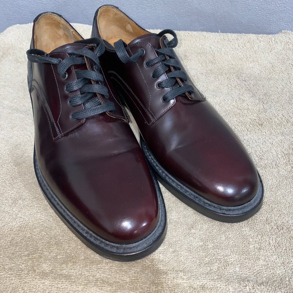 George Bilt Brown Men’s Burgundy Leather Lace-Up Oxfords Dress Shoes Size 9.5M - Picture 2 of 9